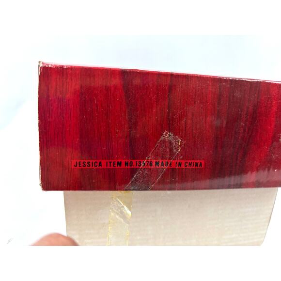 Vintage Porcelain Doll in Red Dress and Hat 15” Winter Holiday With Stand - Picture 11 of 11